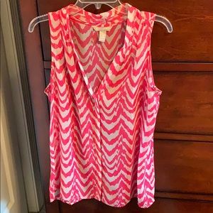 Pink and white striped tank top